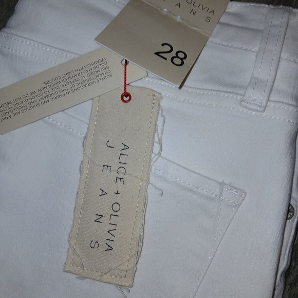 Alice + Olivia Crisp White Flare Jeans - Picture 7 of 8